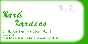 mark kardics business card